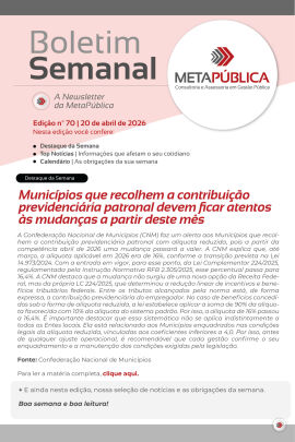 Imagem da notícia BOLETIM SEMANAL Nº 70 - 20 DE ABRIL DE 2026